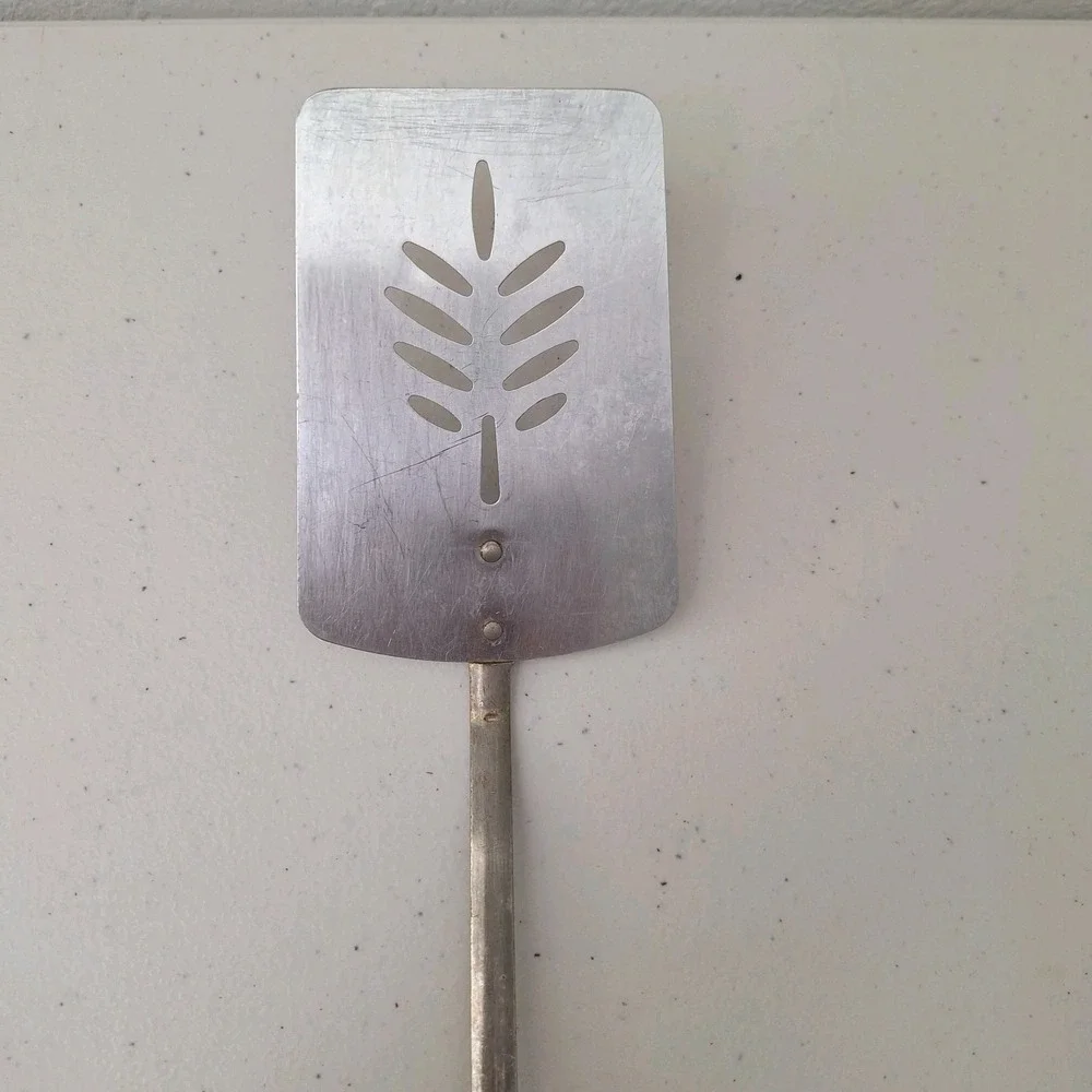Vintage MCM 'HARVEST WHEAT' Slotted Spatula Handle Stainless Steel 14